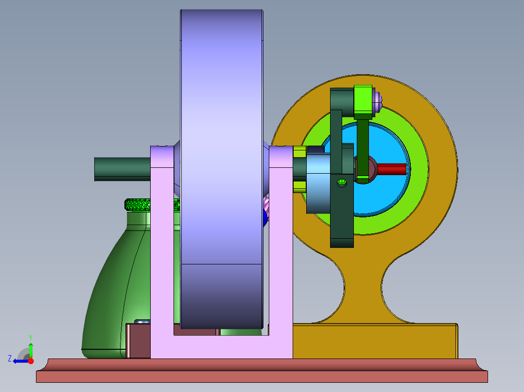 外燃机微型发电机引擎右视图