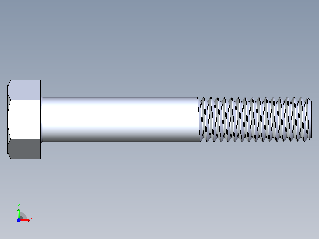 UNC 六角螺栓-Hex Bolt 0.500-13 x 3前视图