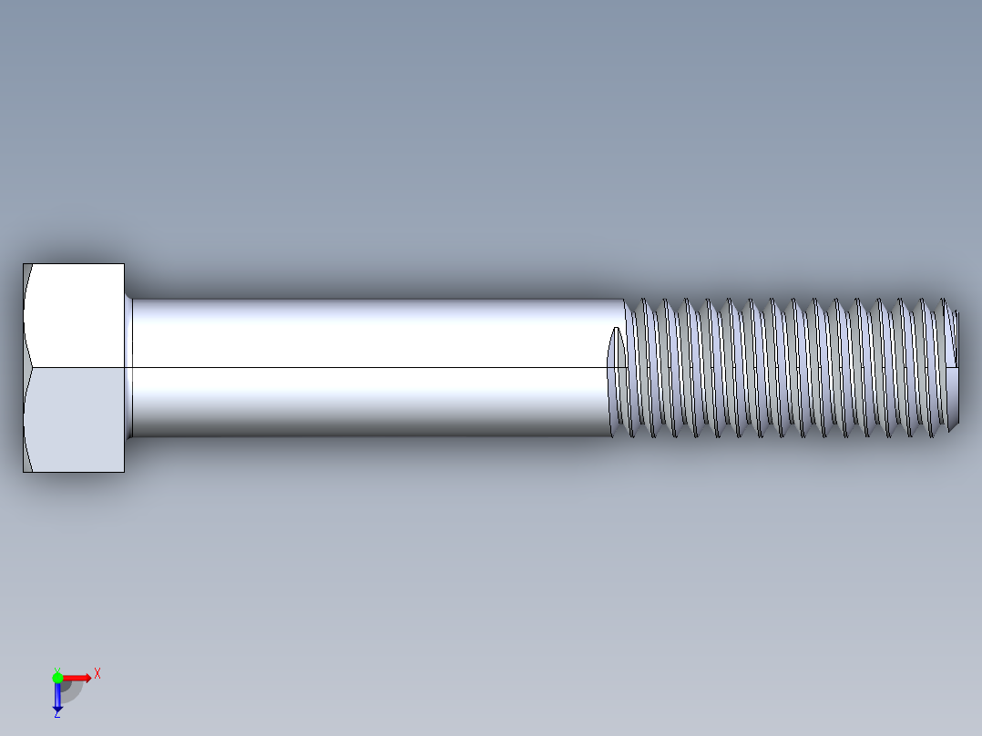 UNC 六角螺栓-Hex Bolt 0.500-13 x 3俯视图