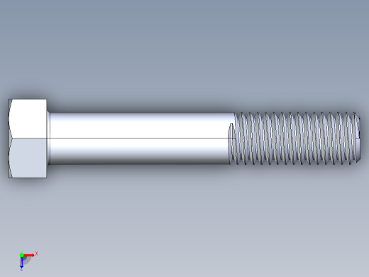 UNC 六角螺栓-Hex Bolt 0.500-13 x 3俯视缩略图