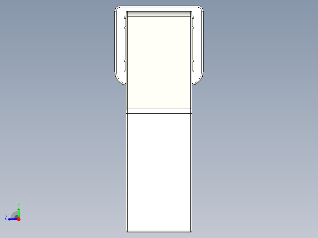 取手(鋁合金)(B)AS-3D多系列多零件图纸模型右视图