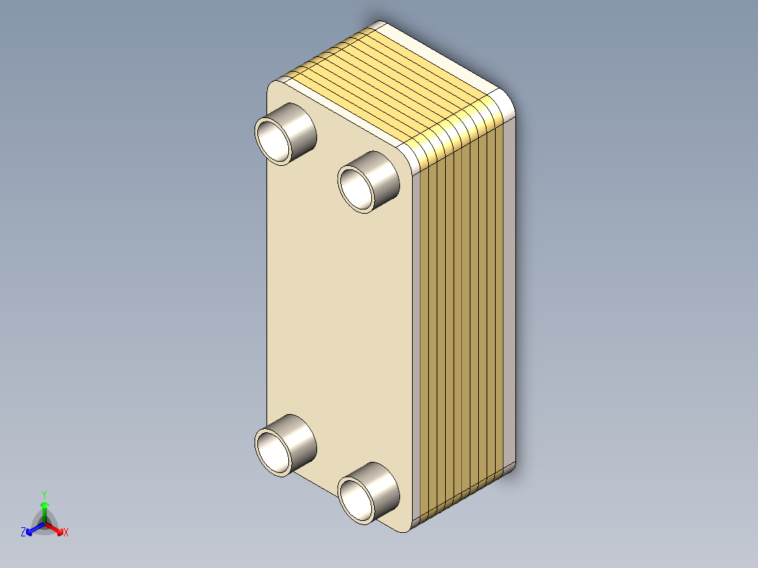 钎焊式换热器正等轴测图