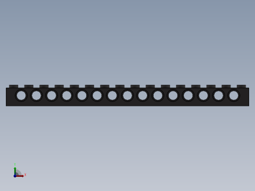 乐高机械组积木（横梁）-4256828 - 3703 Dark Stone Grey Technic Brick 1 x 16 with Holes前视缩略图