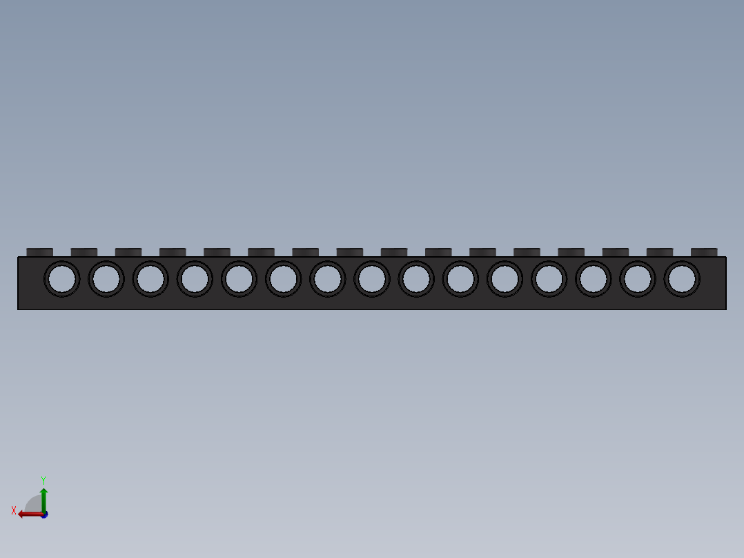 乐高机械组积木（横梁）-4256828 - 3703 Dark Stone Grey Technic Brick 1 x 16 with Holes后视图