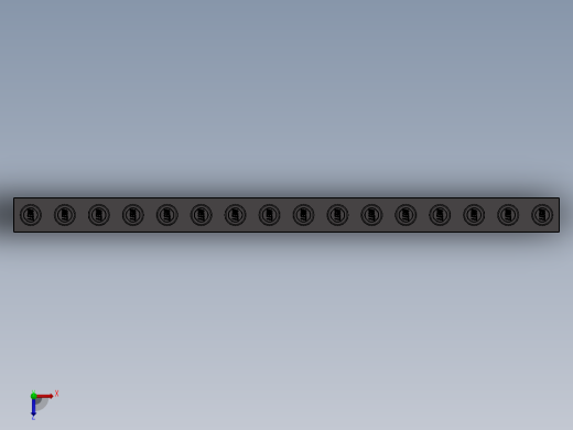 乐高机械组积木（横梁）-4256828 - 3703 Dark Stone Grey Technic Brick 1 x 16 with Holes俯视缩略图