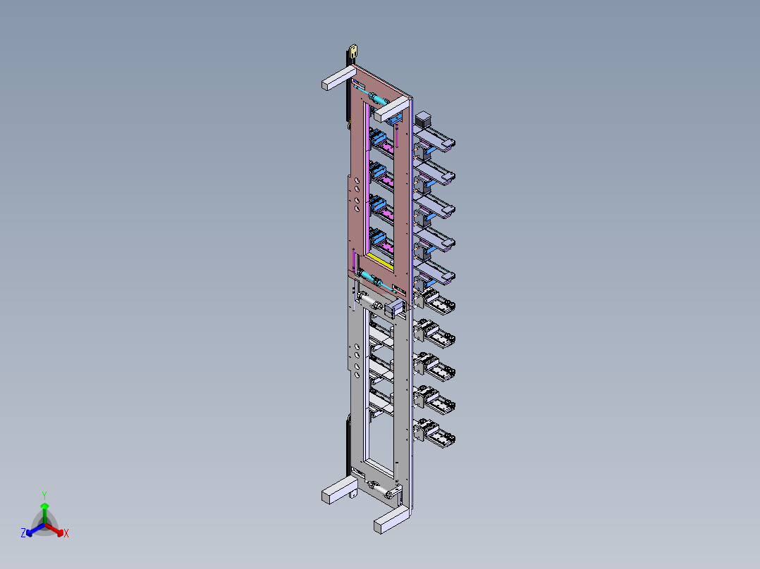 全自动多头高效点胶组装机正等轴测图