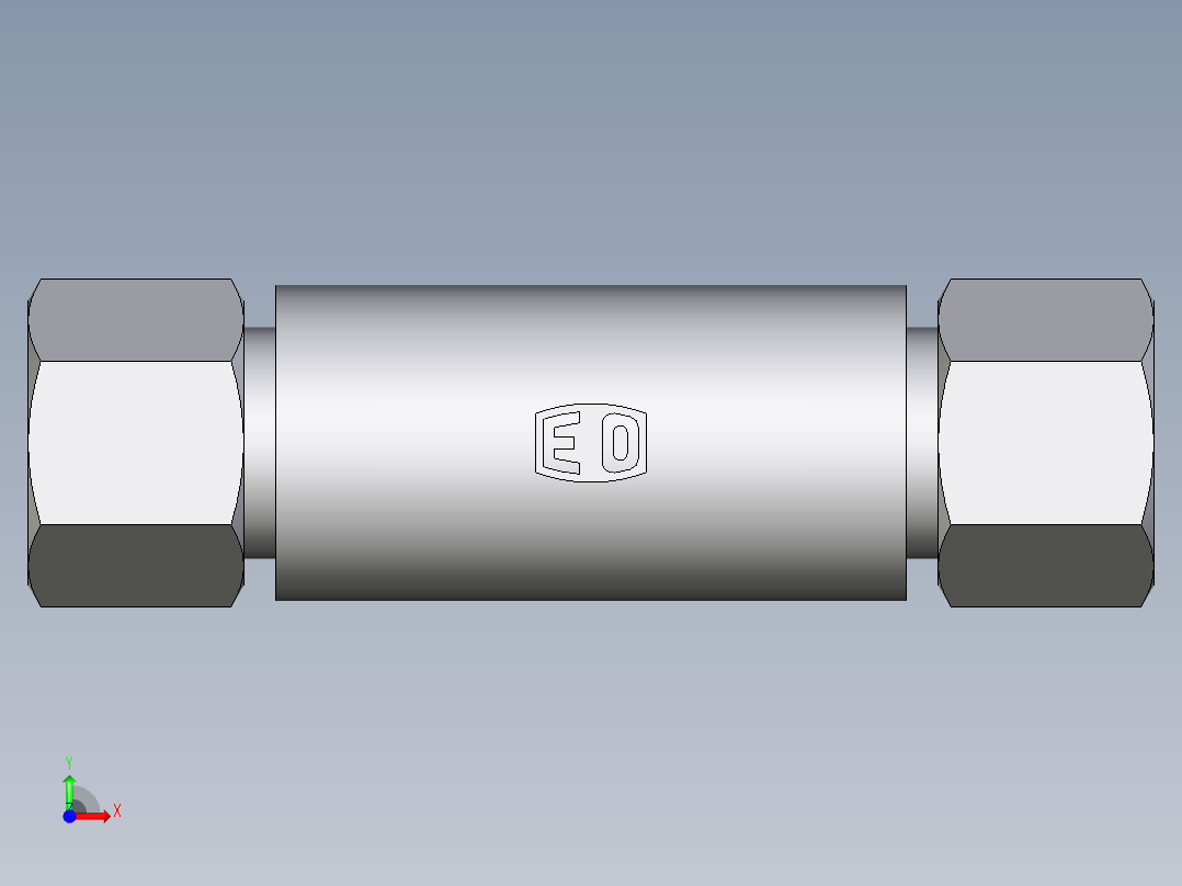 卡套式工业通用硬管接头EO_Weld_bulkhead_fitting_ESV14ZS前视图