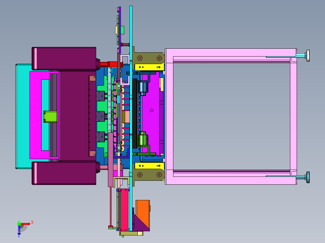 环形电子绕线机俯视图