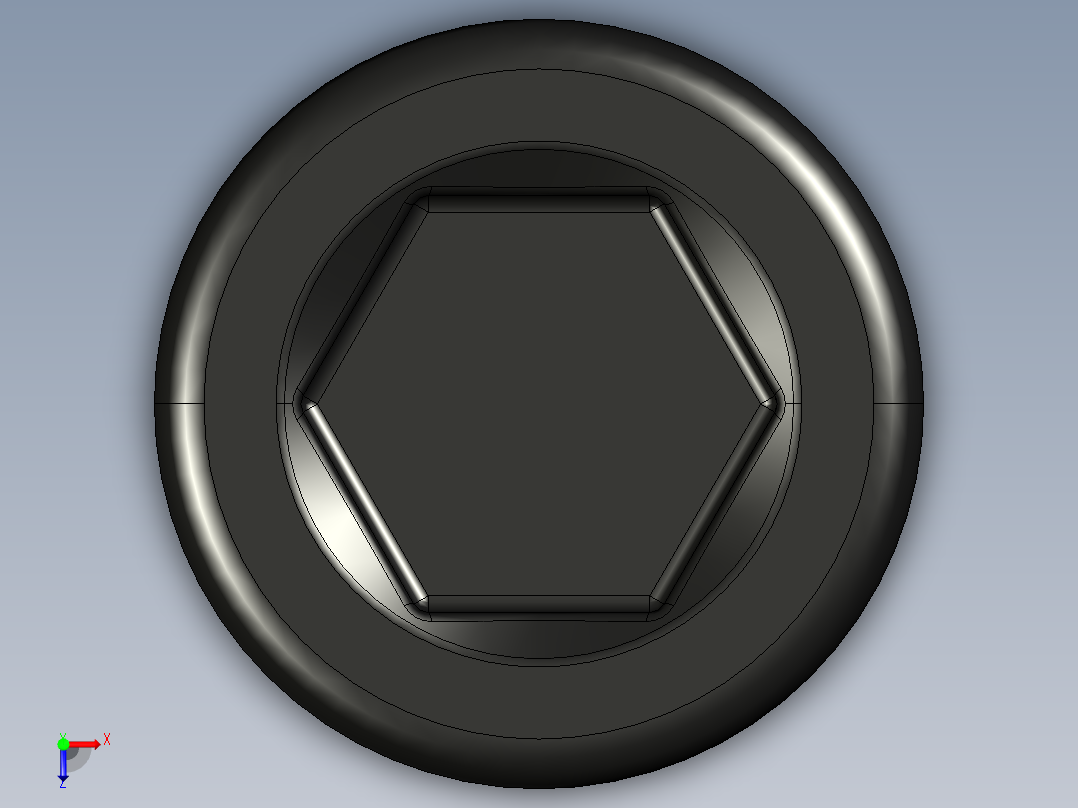 紧固件-STEP 0.3125 Socked Head俯视图