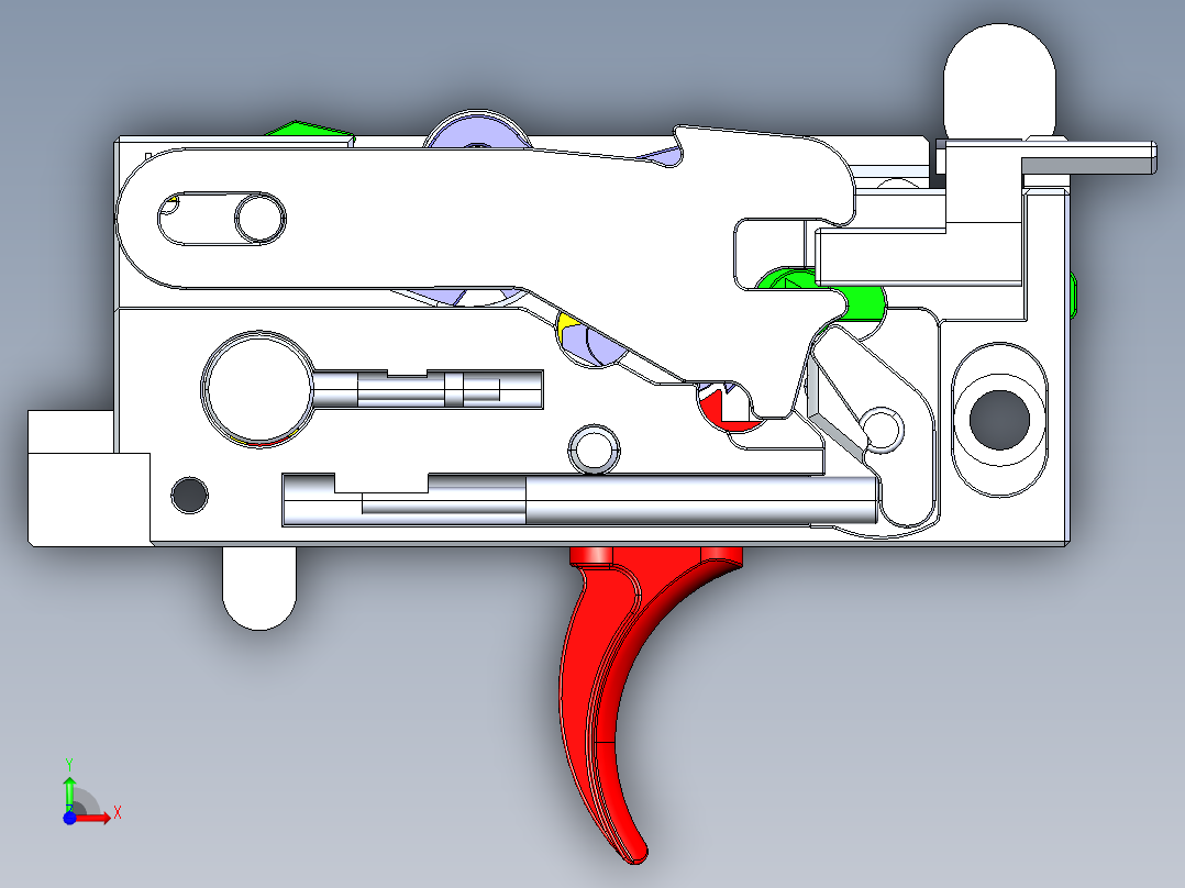 触发机构前视图