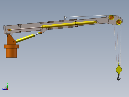 变幅旋转二级伸缩臂起重机