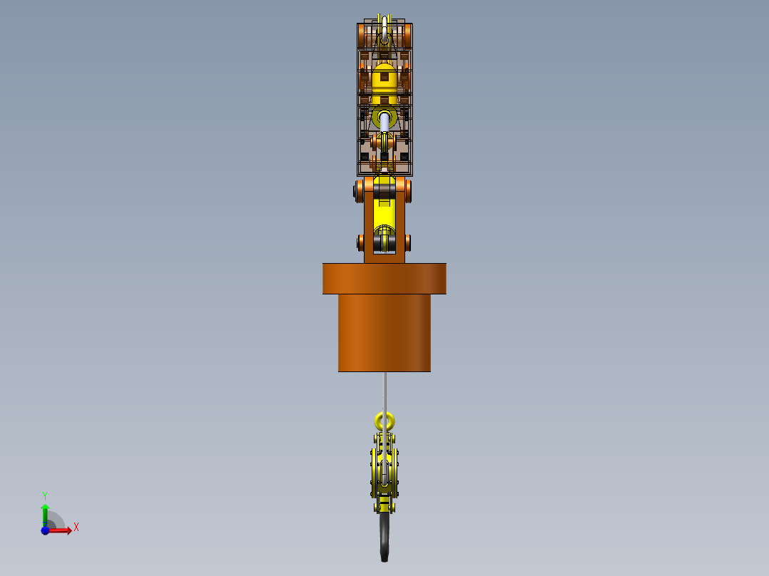 变幅旋转二级伸缩臂起重机前视图
