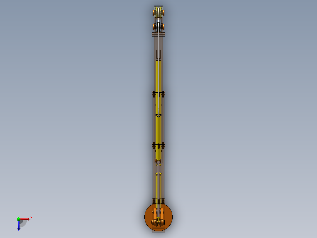 变幅旋转二级伸缩臂起重机俯视图