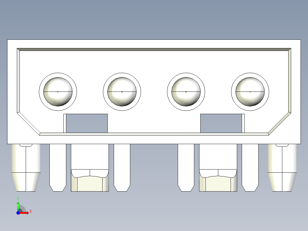 4针Molex连接器前视图