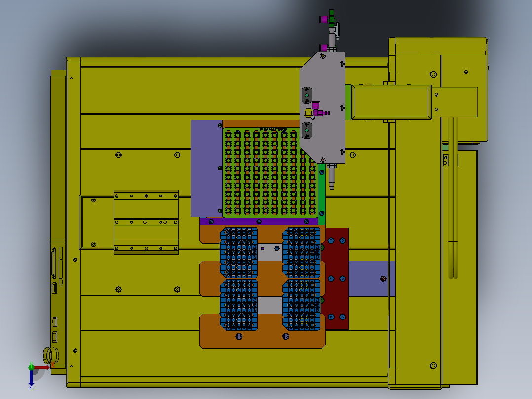 自动分距装盘机（sw18可编辑+工程图+BOM）俯视图