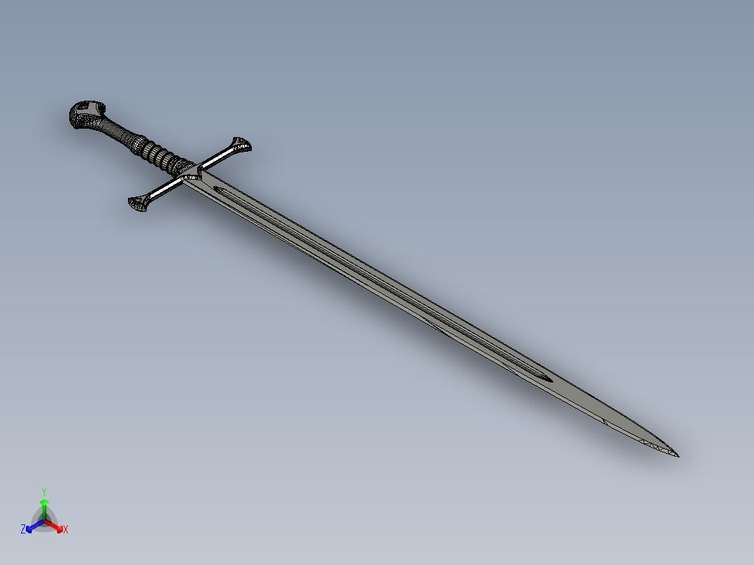 剑、宝剑(174)正等轴测图