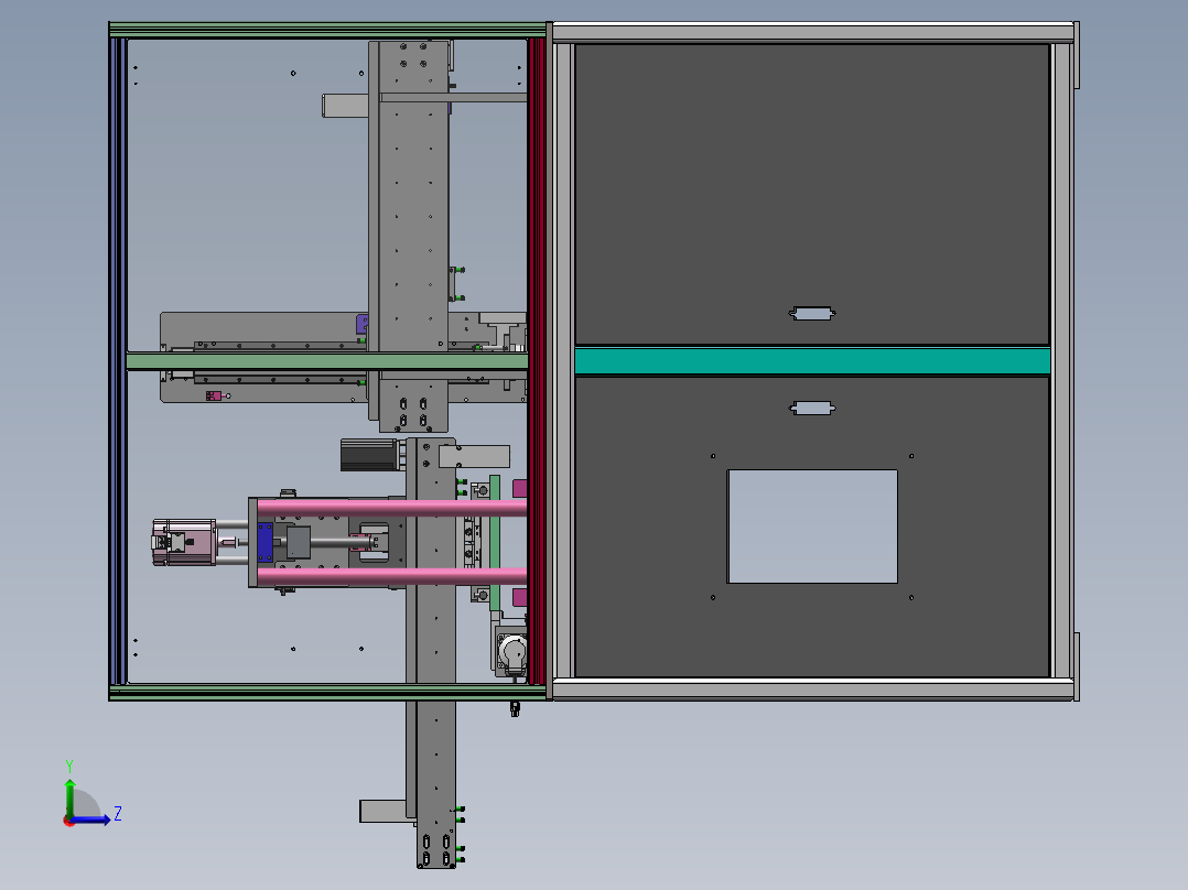 自动化导光板裁切机 sw16可编辑左视图