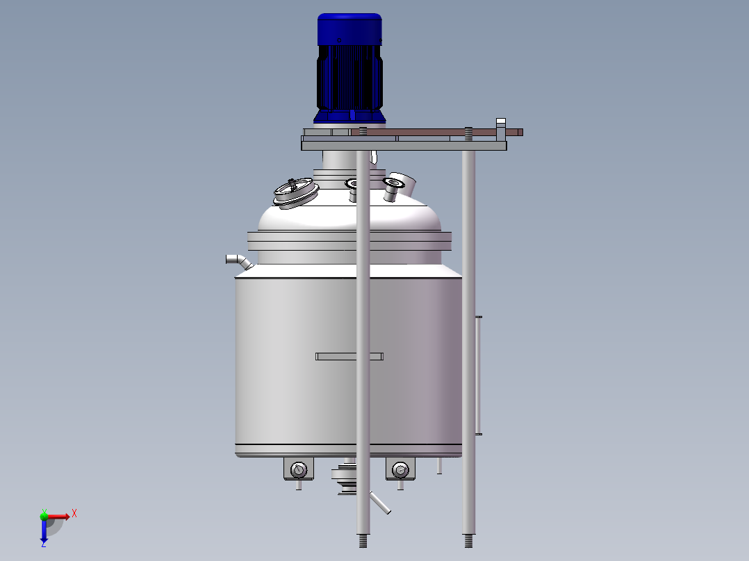 真空加热搅拌罐前视图
