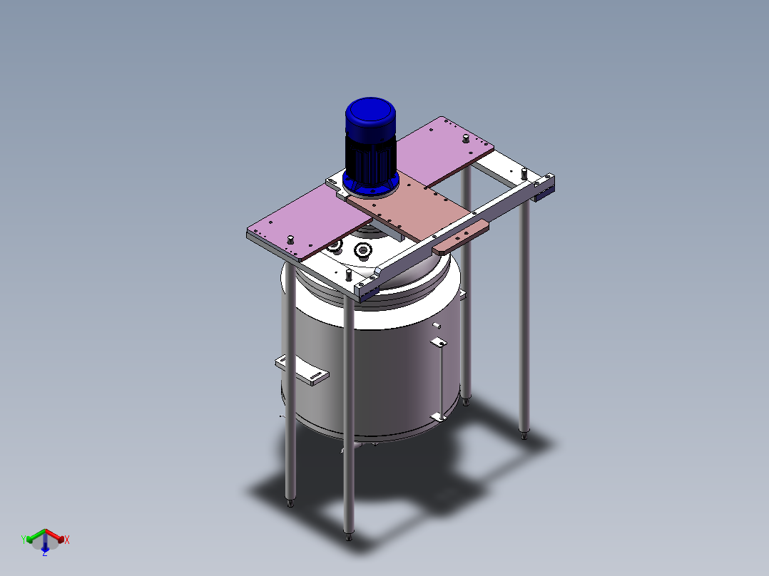 真空加热搅拌罐正等轴测图