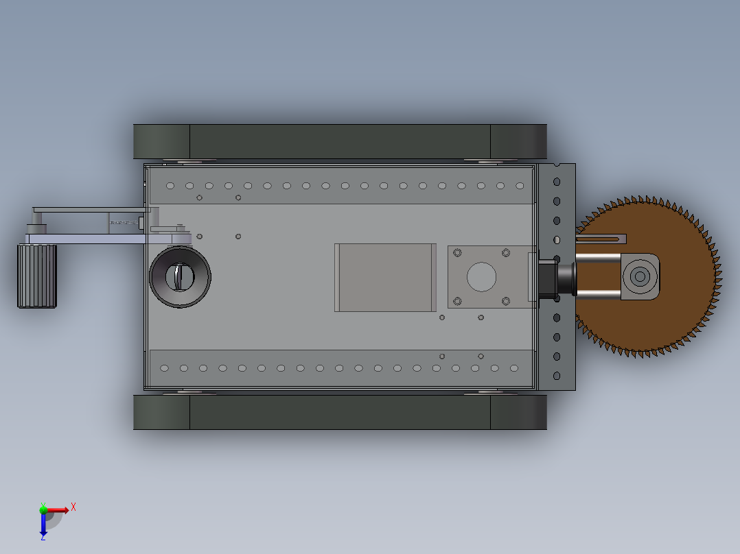 免耕播种机俯视图
