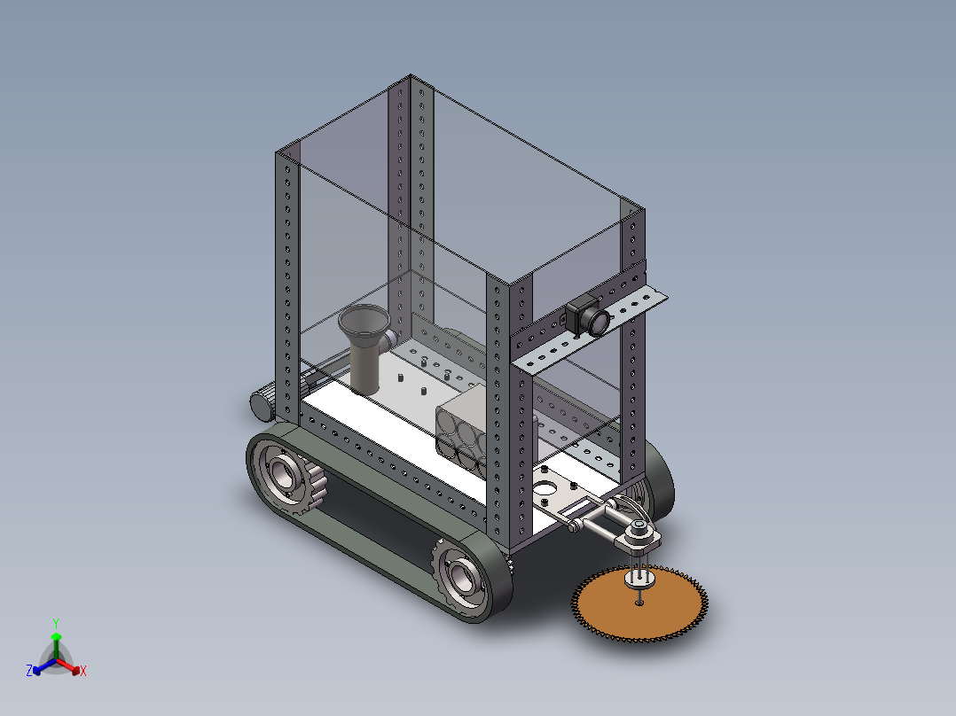 免耕播种机正等轴测图