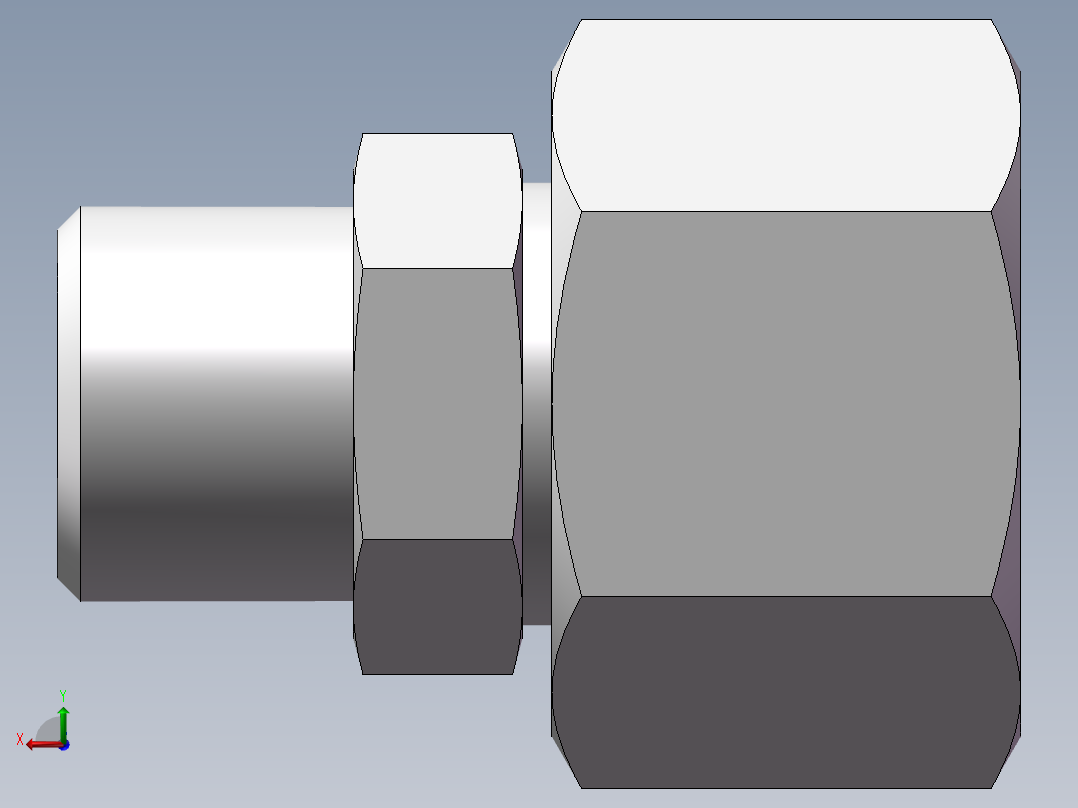 直通变径接头、2D-16-22后视图