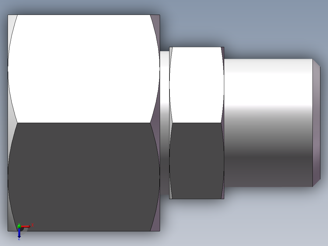 直通变径接头、2D-16-22俯视图