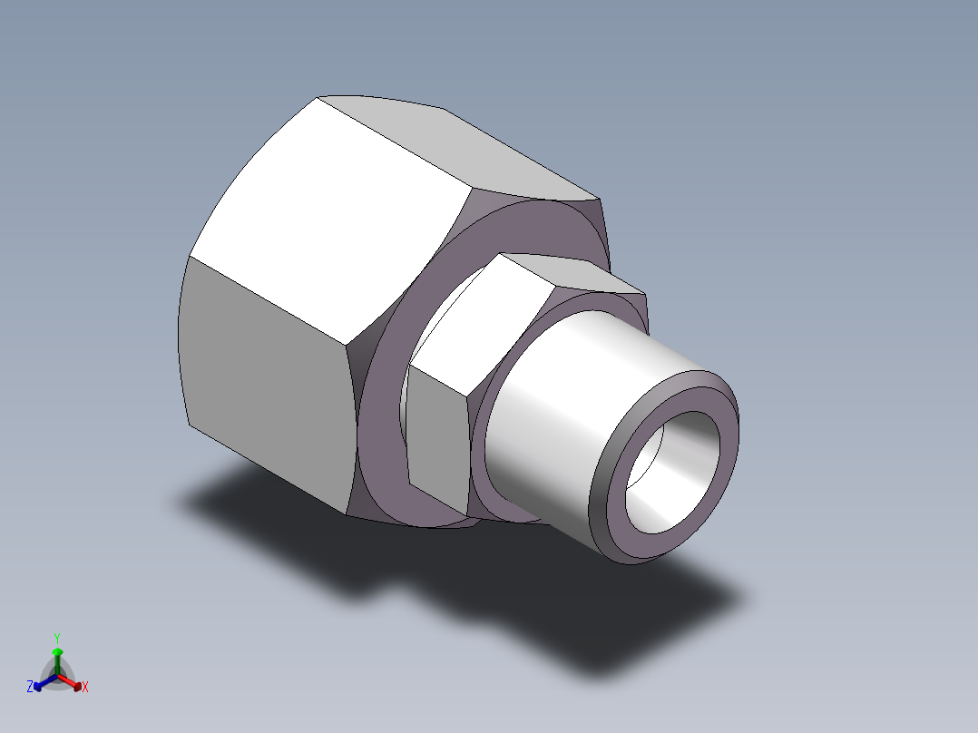 直通变径接头、2D-16-22正等轴测图