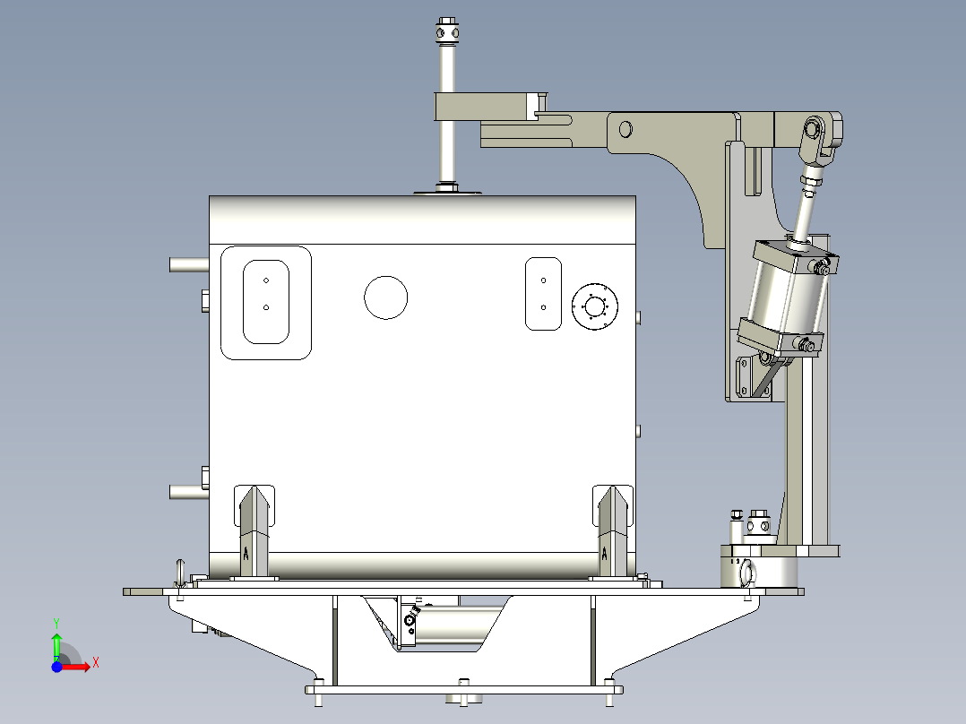 挖掘机油箱焊接工装前视图