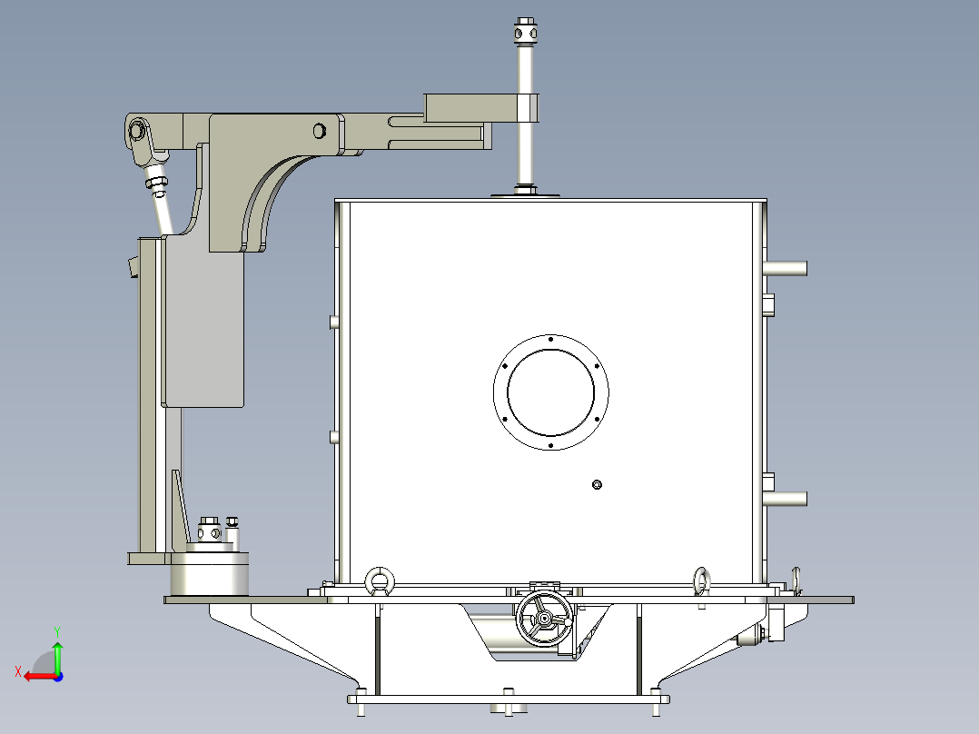 挖掘机油箱焊接工装后视图
