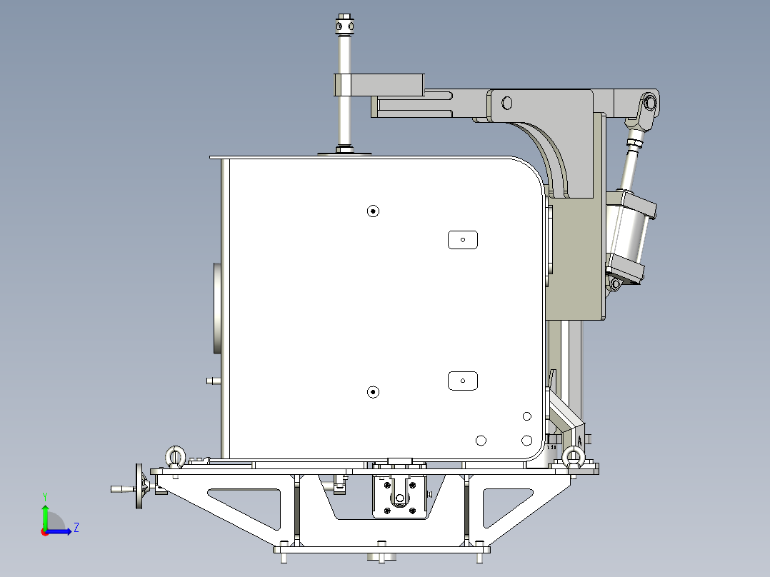 挖掘机油箱焊接工装左视图