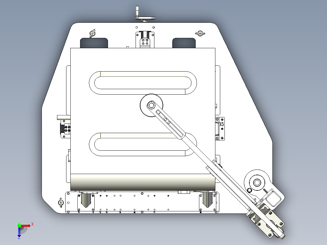 挖掘机油箱焊接工装俯视图