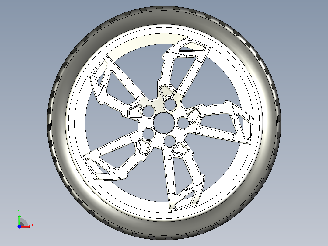 轮毂、轮胎(22)前视图
