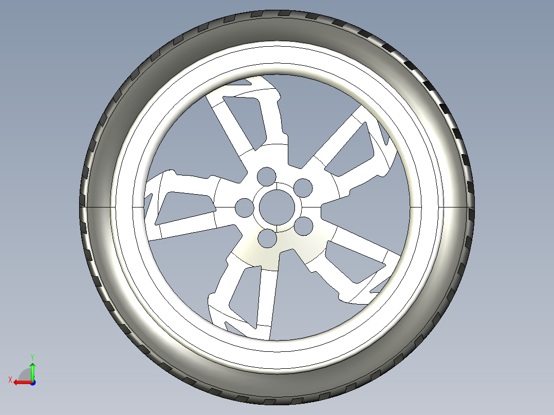轮毂、轮胎(22)后视图