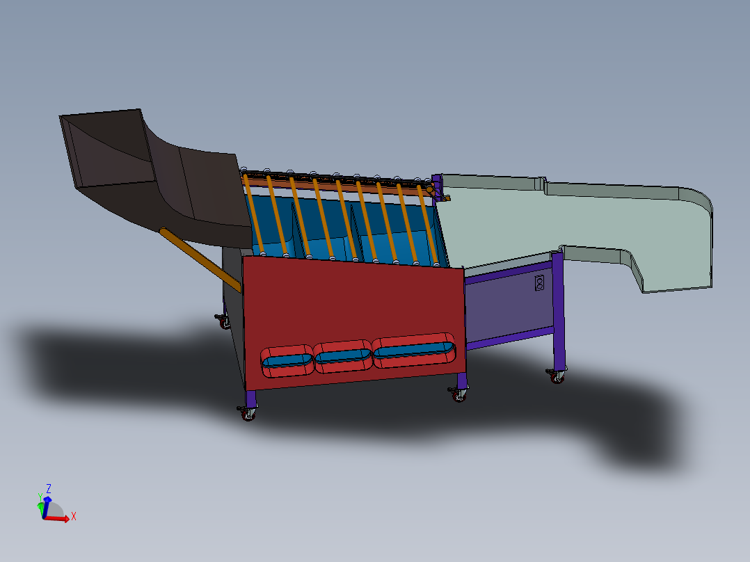 土豆筛选机的设计-马铃薯分选机分拣机三维模型3D+CAD图纸+说明书