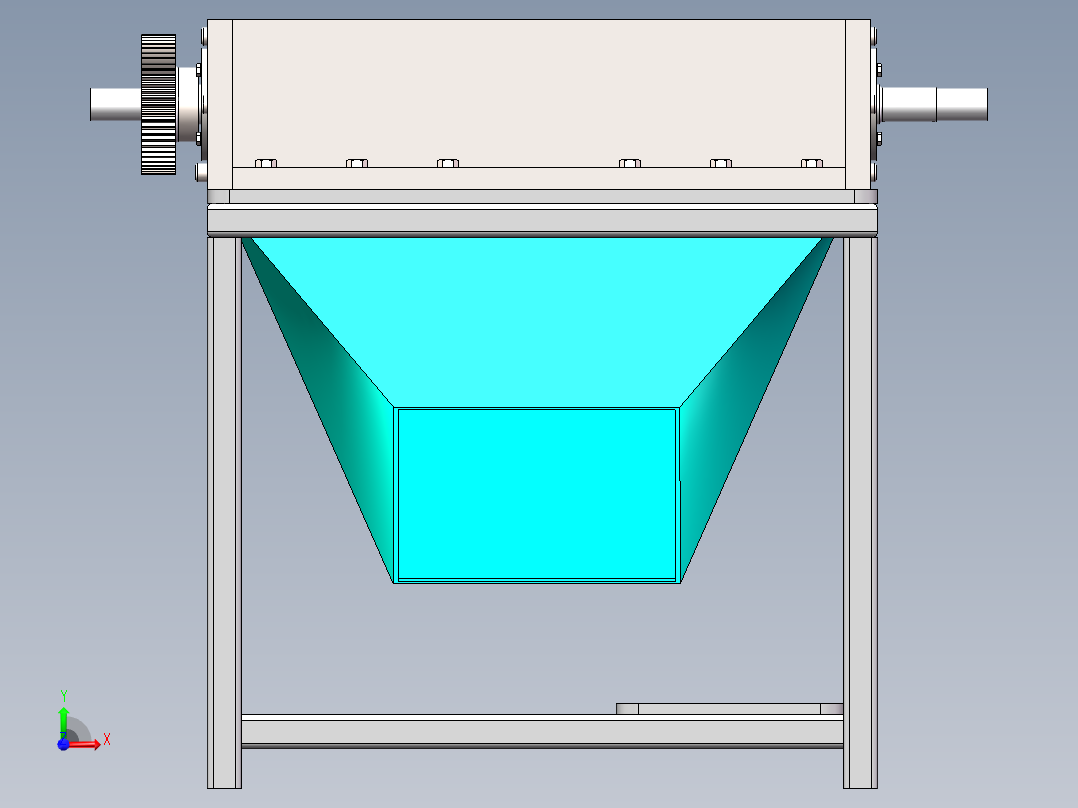 粉碎机带侧边漏斗前视图