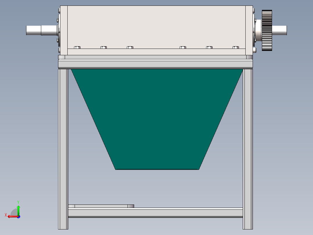 粉碎机带侧边漏斗后视图