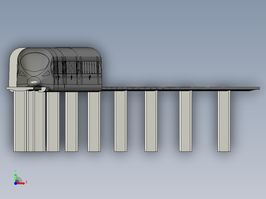 火车机车列车mag-adler-18310-模型格式为 stp前视图