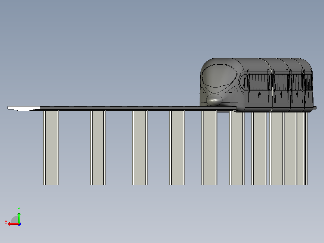 火车机车列车mag-adler-18310-模型格式为 stp后视图