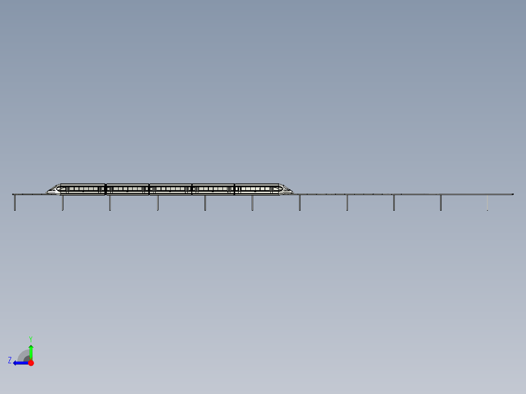火车机车列车mag-adler-18310-模型格式为 stp右视图
