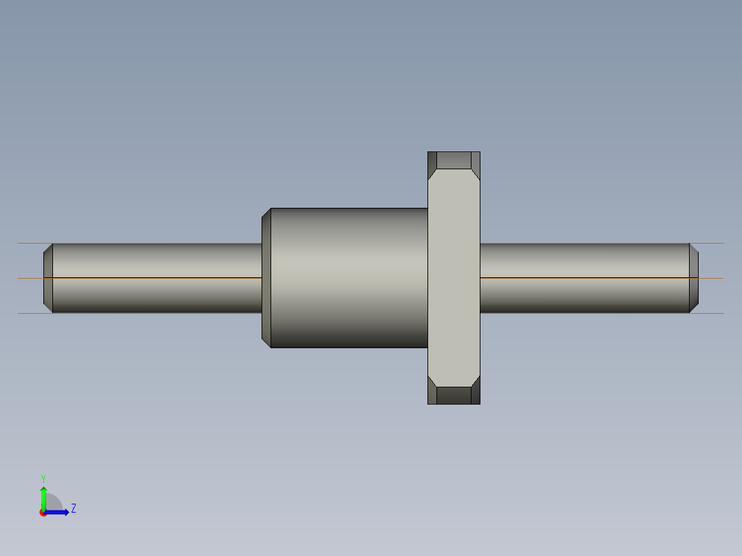 JF0801_5-4滚珠丝杆3D模型左视图