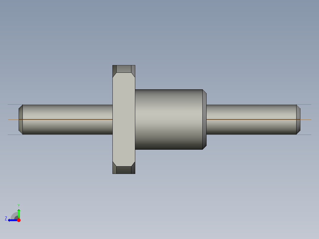 JF0801_5-4滚珠丝杆3D模型右视图