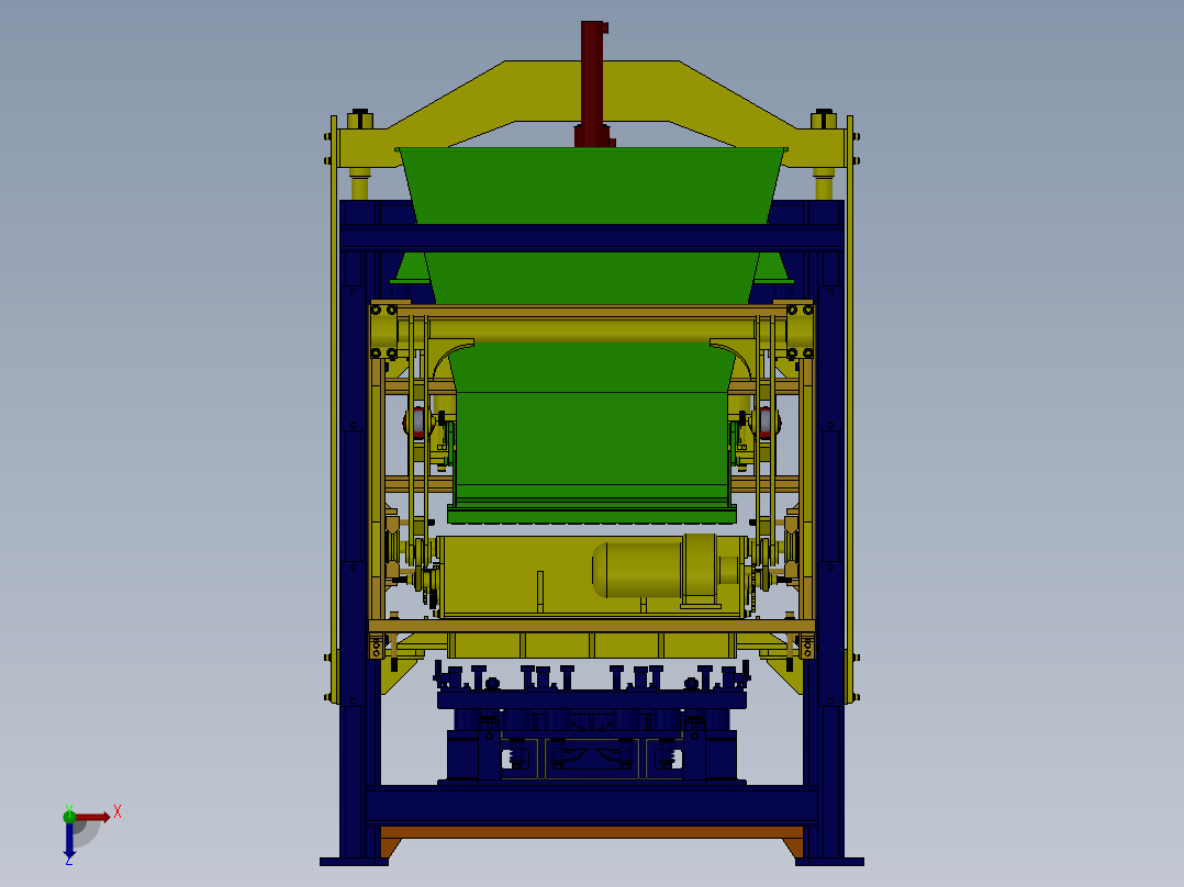 全自动制砖机械QT10-1俯视图