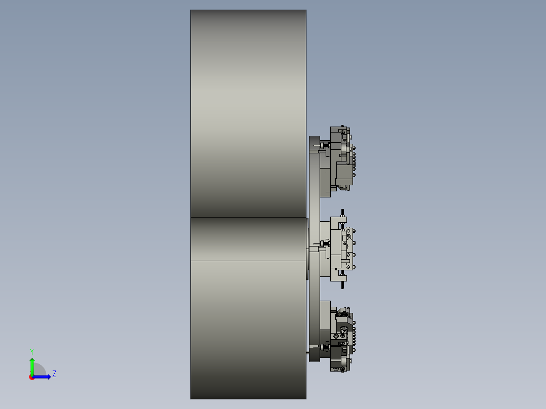 旋转式检测工作台左视图