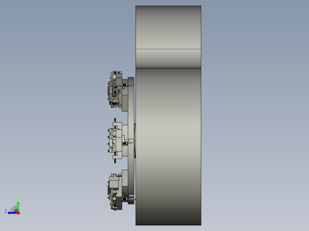 旋转式检测工作台右视图