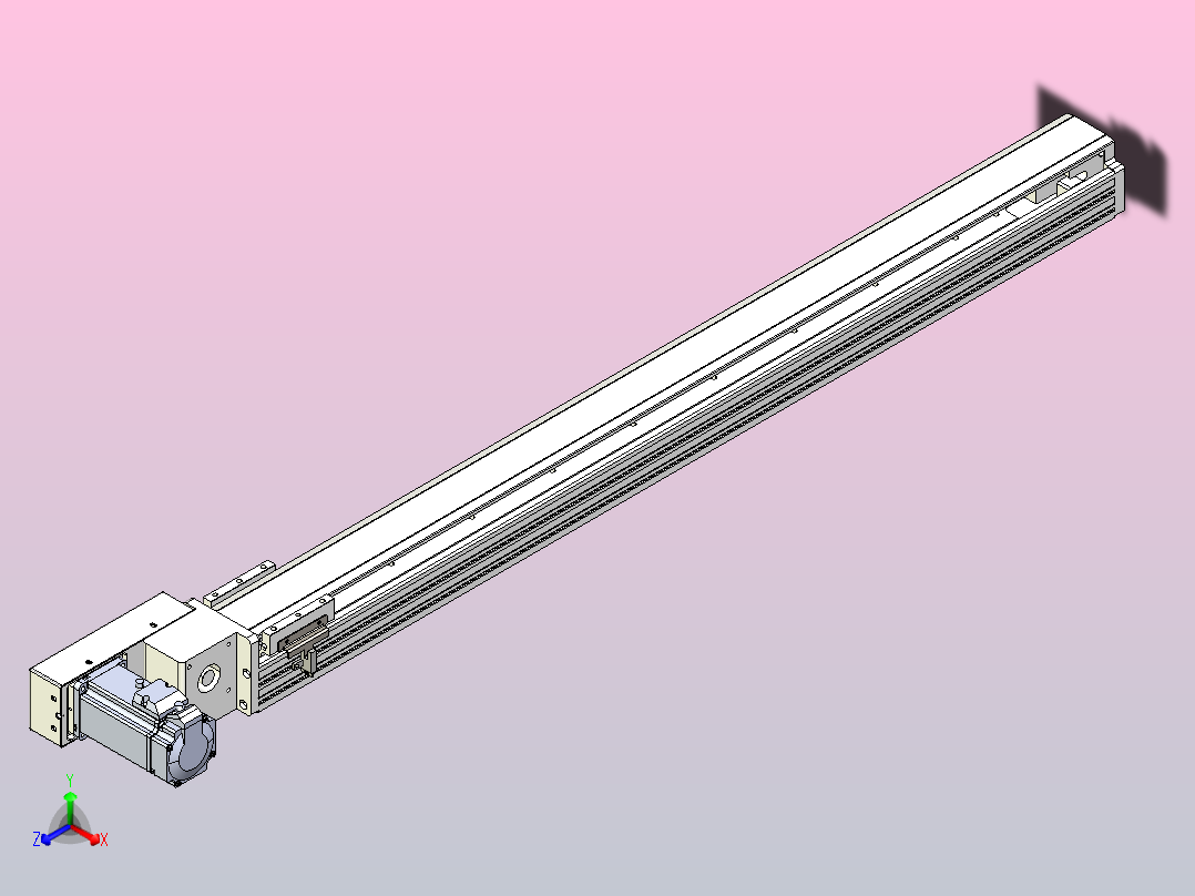 皮带直线轴半封闭可选导轨TPA-HNB-85S-90-L900-ML-C-P20-N3正等轴测图