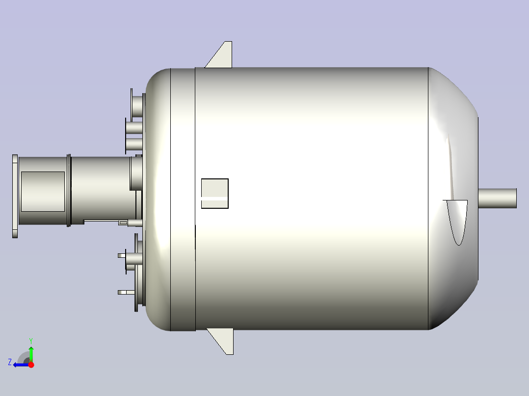 贴壁盘管反应器右视图