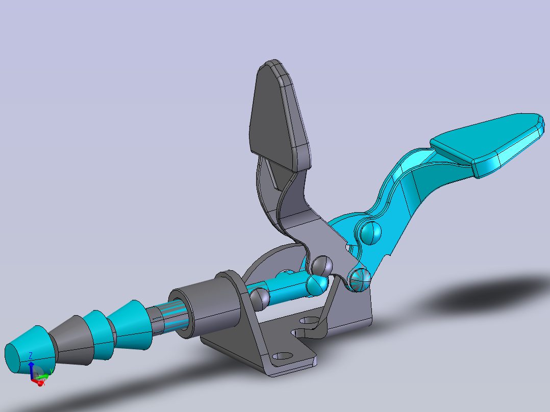 微型推拉式快速夹具 STEP+f3d格式主视图