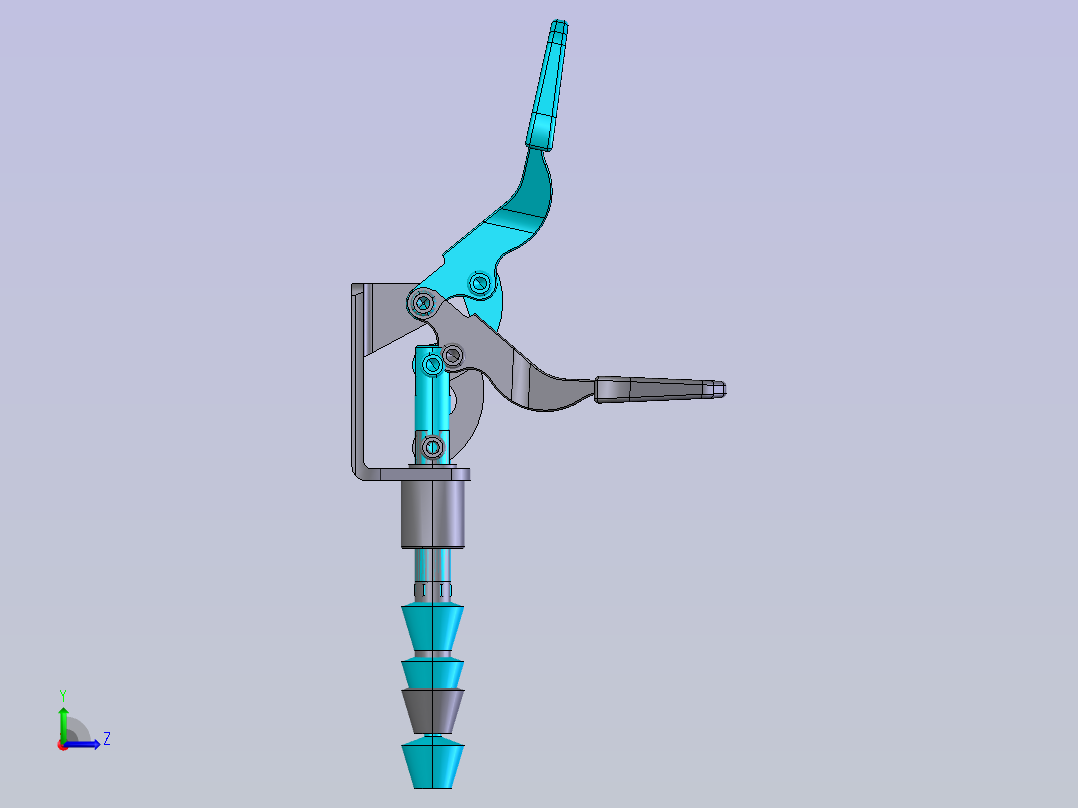 微型推拉式快速夹具 STEP+f3d格式左视图