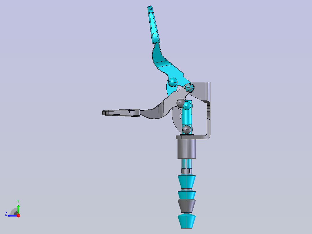 微型推拉式快速夹具 STEP+f3d格式右视图
